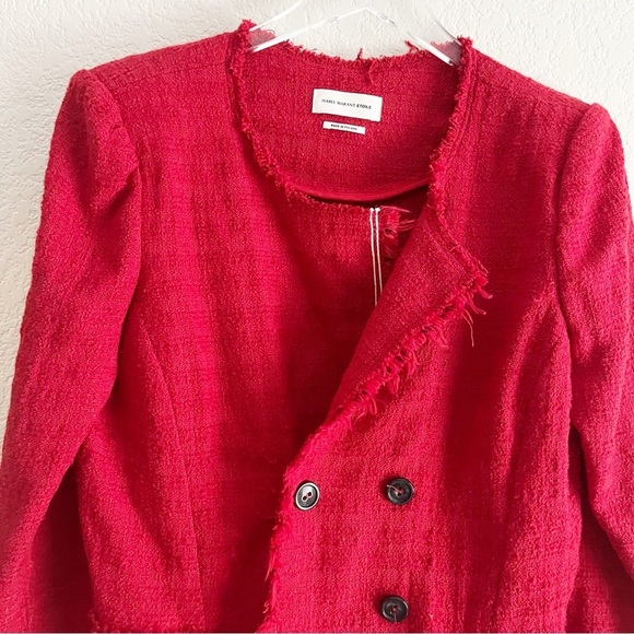 Isabel Marant Etoile Red Tweed Flenn Jacket Size 44 US 12 - Picture 3 of 10